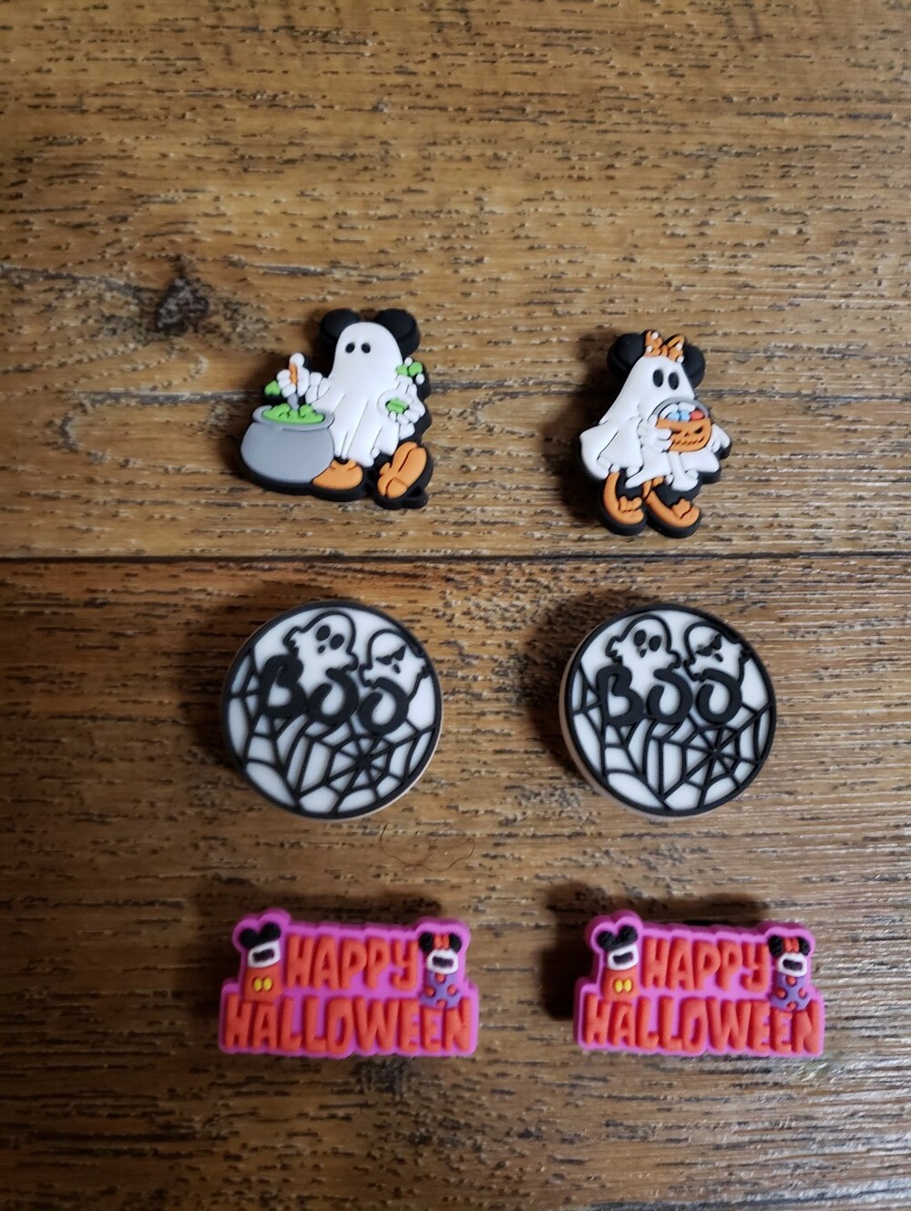 Mickey & Minnie Halloween Ghost Shoe Charms Set